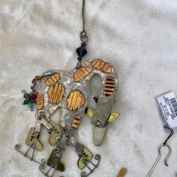 Chico's Mixed Metal Cat Dog Ornaments gold copper silver Beading NWT Lot 3 - Picture 9 of 10